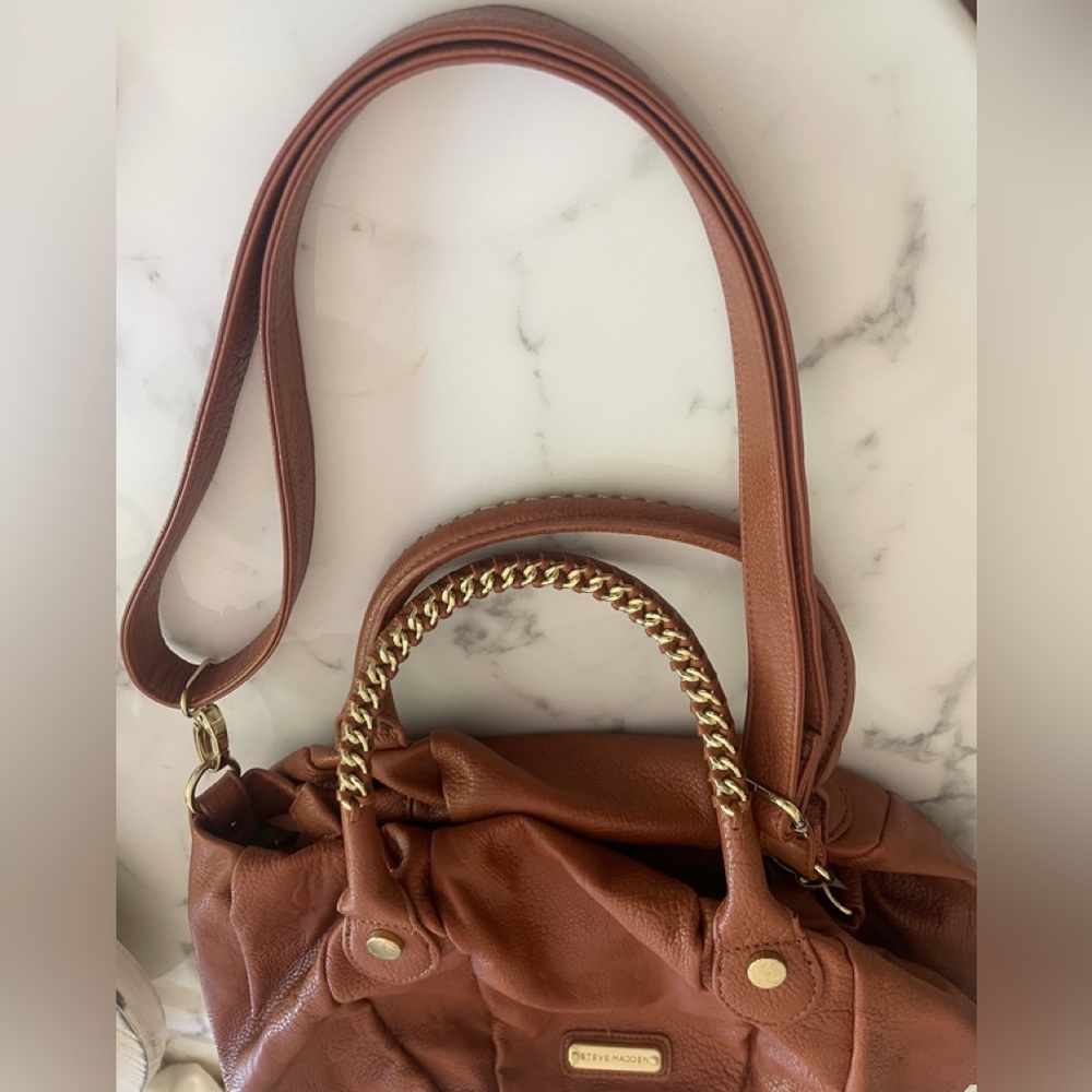 Steve Madden Brown Leather Satchel - Picture 4 of 4